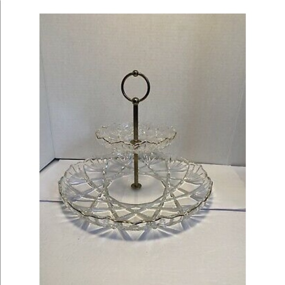 Mikasa 2 tier crystal cake stand or server - Picture 2 of 3